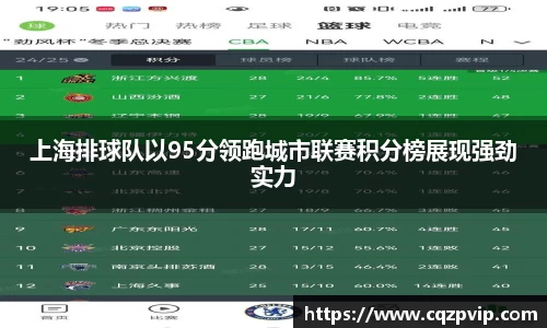 上海排球队以95分领跑城市联赛积分榜展现强劲实力