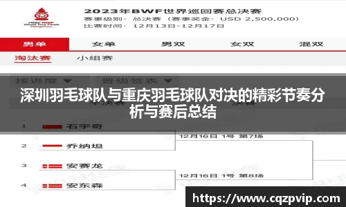 深圳羽毛球队与重庆羽毛球队对决的精彩节奏分析与赛后总结